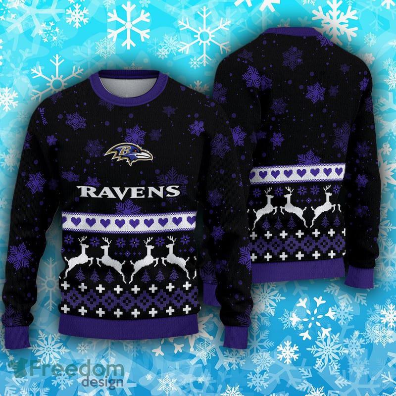 NFL Baltimore Ravens Outfit Knitted Ugly Christmas Sweater Custom Number  And Name Fans Gift - Freedomdesign