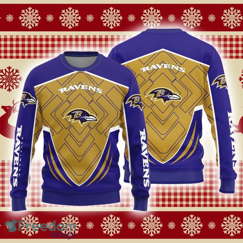 NFL Baltimore Ravens New Season Joyful Knitted Christmas 3D