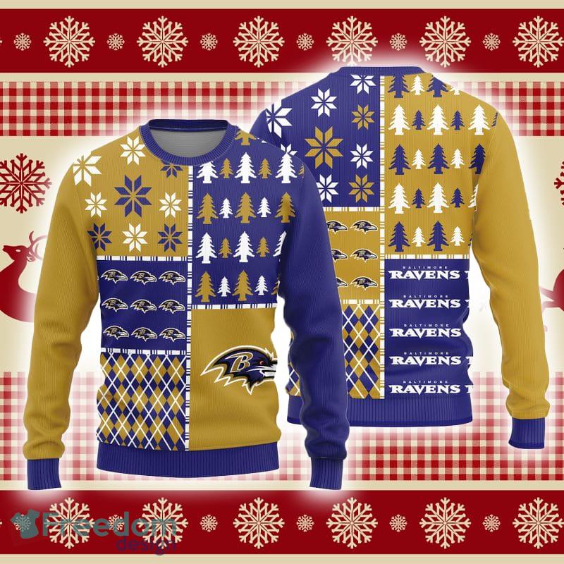 Baltimore Ravens Fans Reindeer Pattern Ugly Christmas Sweater Gift -  Freedomdesign