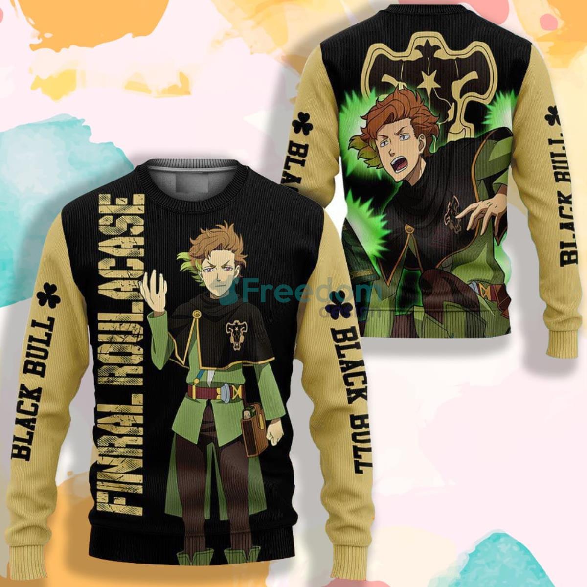 Black Bull Finral Roulacase Black Clover Manga Anime AOP Sweater Product Photo 1