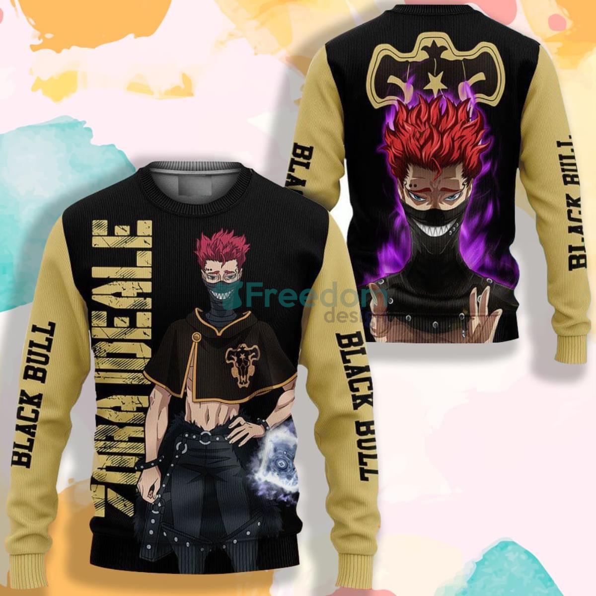 Black Bull Zora Ideale Black Clover Manga Anime AOP Sweater Product Photo 1