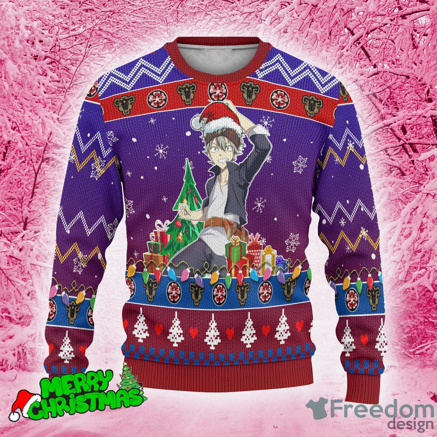 Asta Uniform Ugly Christmas Sweater Black Clover Gift Anime For Men And  Women - Shibtee Clothing