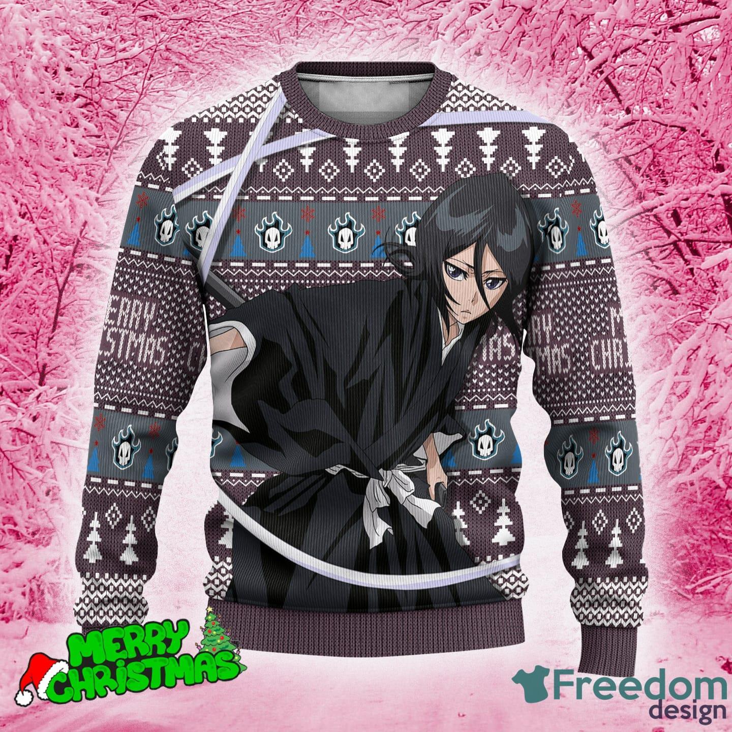 Bleach Ugly Christmas Sweater Rukia Kuchiki Gift Anime Knitted For Men And Women - Bleach Ugly Christmas Sweater Rukia Kuchiki Custom Anime Knitted Sweatshirt_2 Bleach Ugly Christmas Sweater Rukia Kuchiki Gift Anime Knitted For Men And Women - Bleach Ugly Christmas Sweater Rukia Kuchiki Custom Anime Knitted Sweatshirt_2