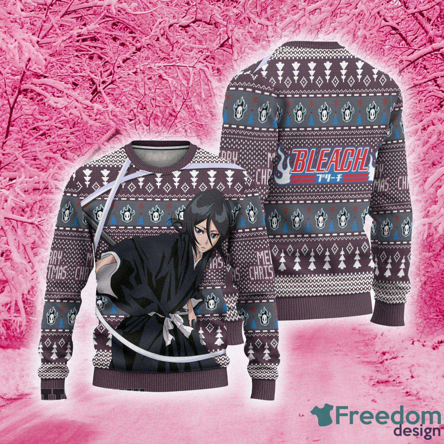 Bleach Ugly Christmas Sweater Rukia Kuchiki Gift Anime Knitted For Men And Women - Bleach Ugly Christmas Sweater Rukia Kuchiki Custom Anime Knitted Sweatshirt_1 Bleach Ugly Christmas Sweater Rukia Kuchiki Gift Anime Knitted For Men And Women - Bleach Ugly Christmas Sweater Rukia Kuchiki Custom Anime Knitted Sweatshirt_1
