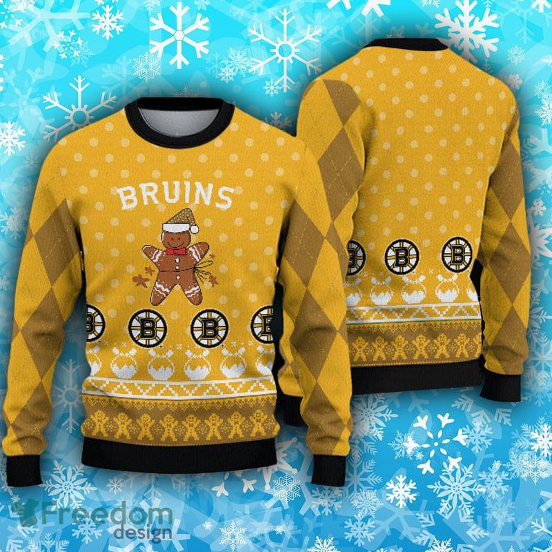 Boston Bruins Christmas Gingerbread Man Ugly Christmas Sweater Cute  Christmas Gift - Limotees