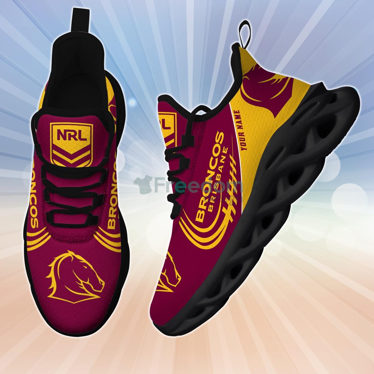 Custom Name NRL Brisbane Broncos Style 5 Max Soul Shoes Men And Women  Running Sneakers For Fans - YesItCustom