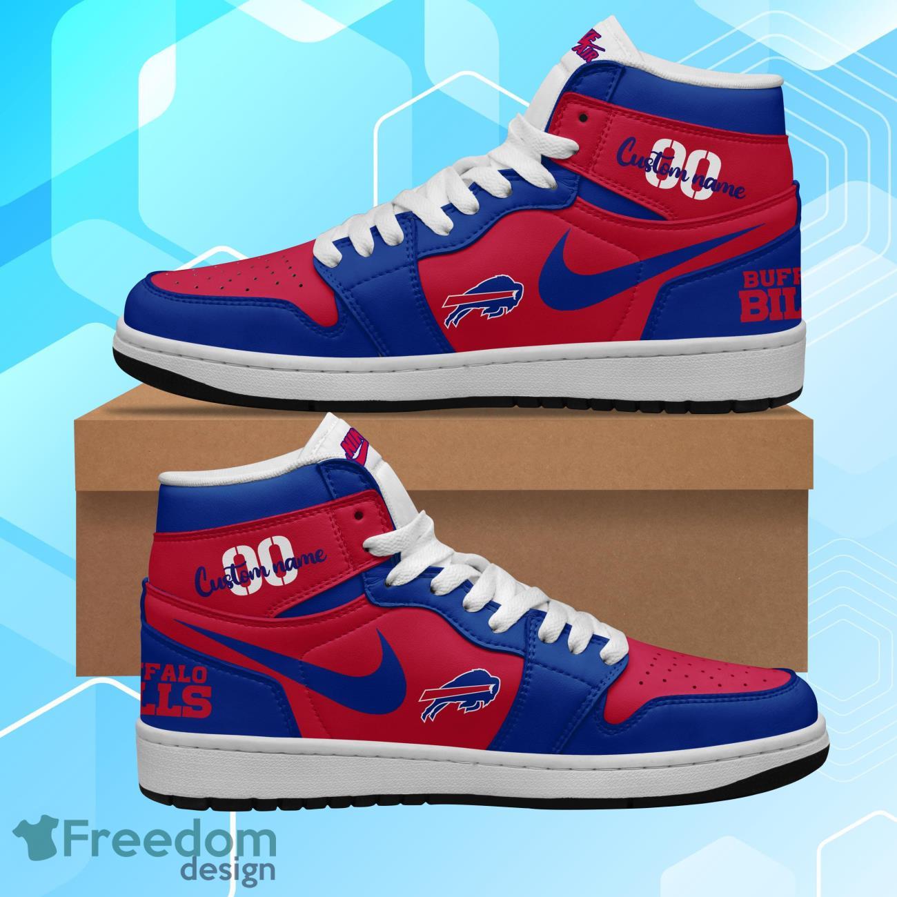 Buffalo Bills Air Jordan Hightop Shoes Custom Name & Number Product Photo 2