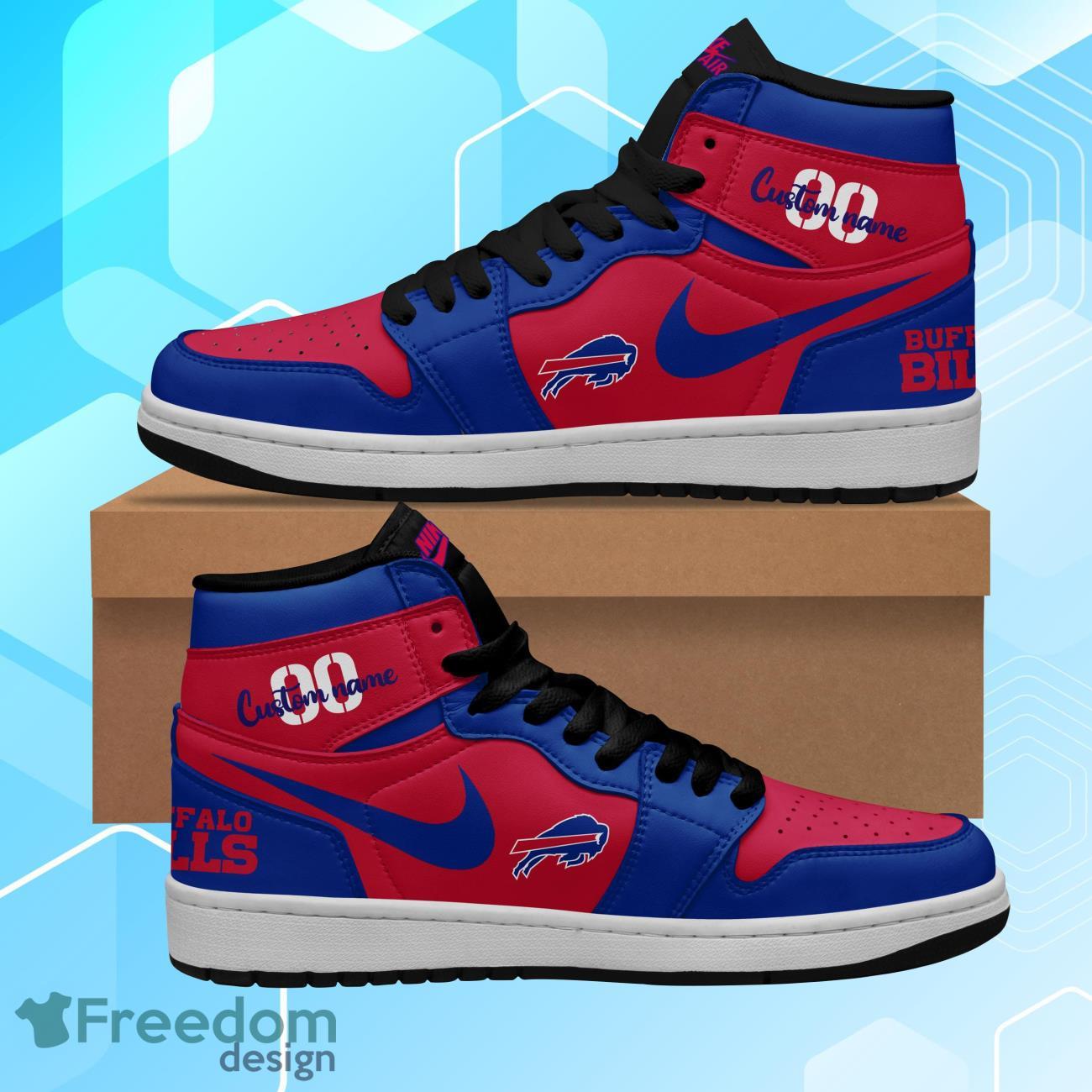 Buffalo Bills Air Jordan Hightop Shoes Custom Name & Number Product Photo 1