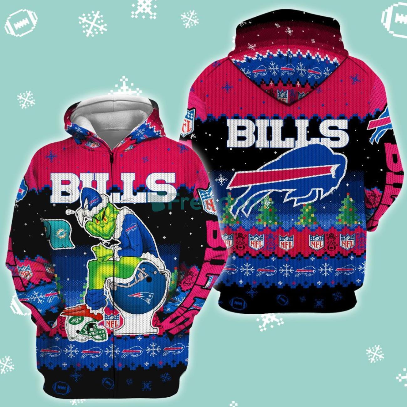 Buffalo Bills Santa Grinch New England Patriots New York Jets Toilet 2022  Christmas Shirt, hoodie, sweater, long sleeve and tank top