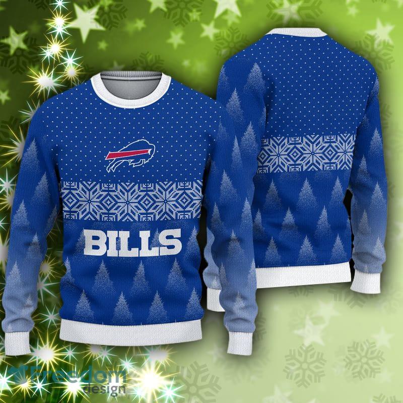 Christmas Gift Buffalo Bills Christmas Snowflakes Pattern 3D Ugly