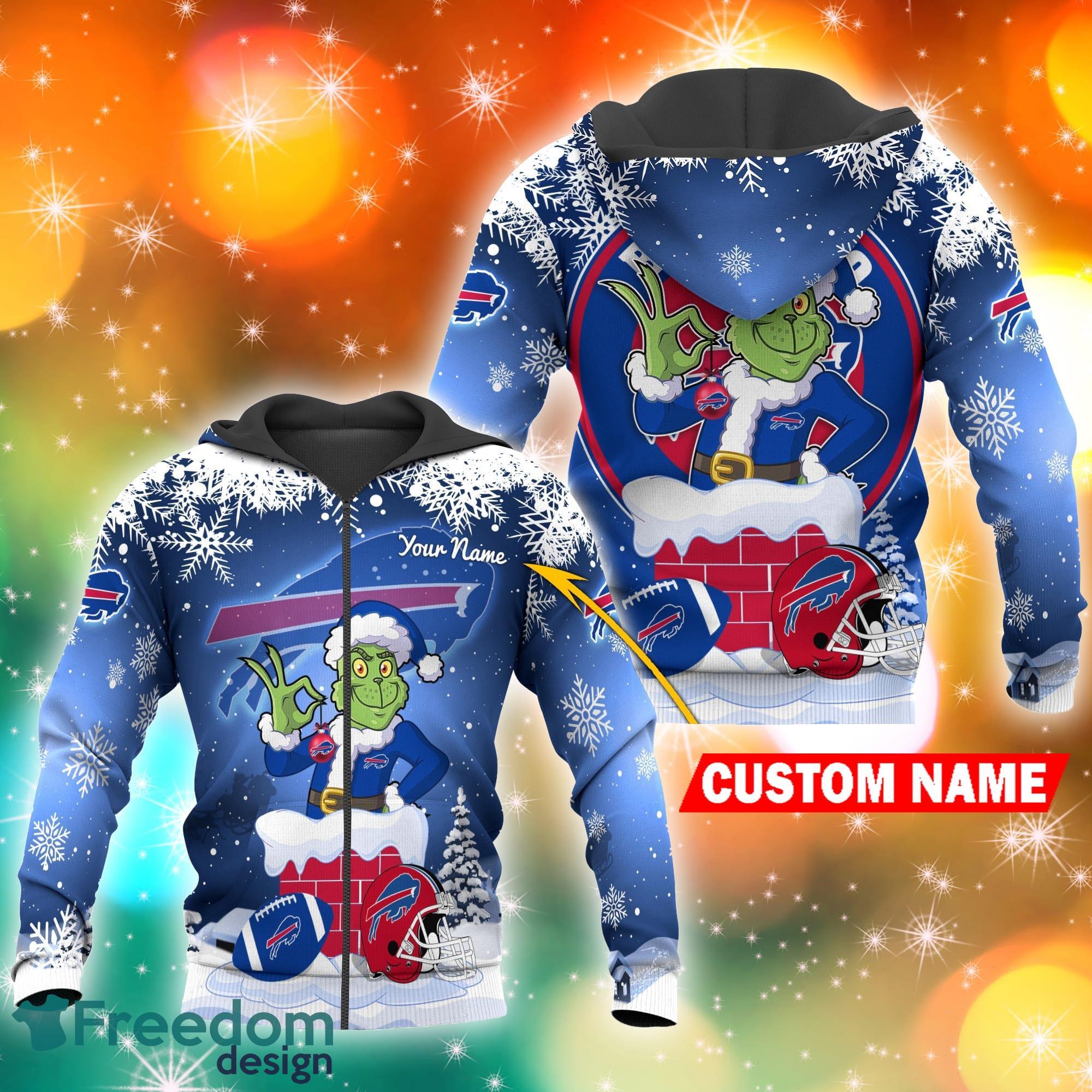 Buffalo Bills NFL Grinch Christmas Tree 3D Hoodie Pullover Prints