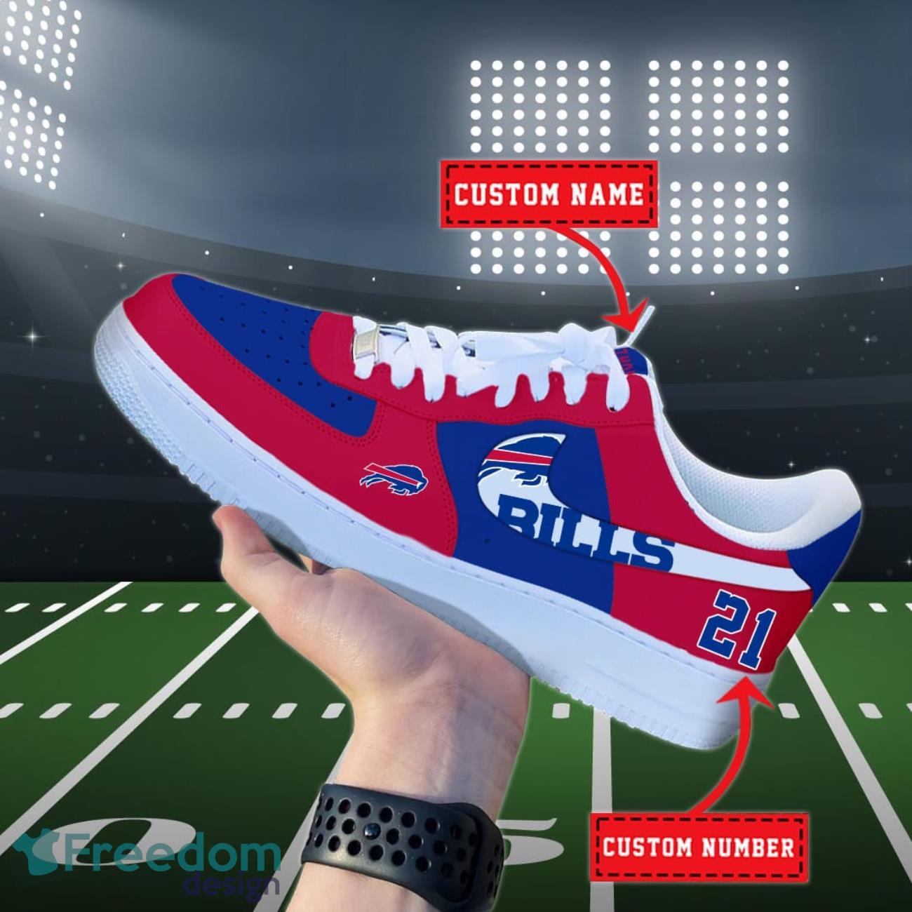 Buffalo Bills NFL Personalized Air Force Shoes Custom Name Product Photo 1