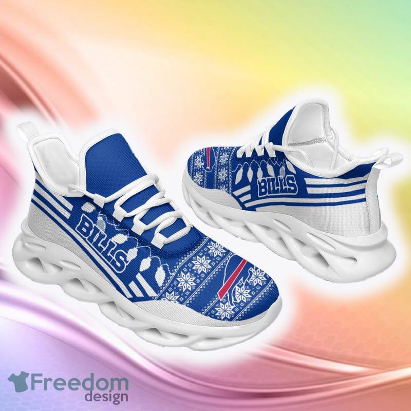 Buffalo Bills Santa Claus Ugly Christmas Snow Flowers Blue Color Sneakers Max Soul Shoes For Fans Gift -  Buffalo Bills Santa Claus Christmas Color Sneakers Max Soul Shoes For Fans Gift