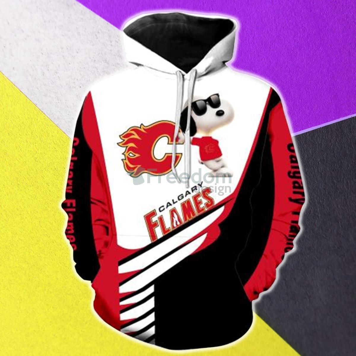 Calgary Flames Snoopy New Cartoon Movie Pullover Hoodie Product Photo 1