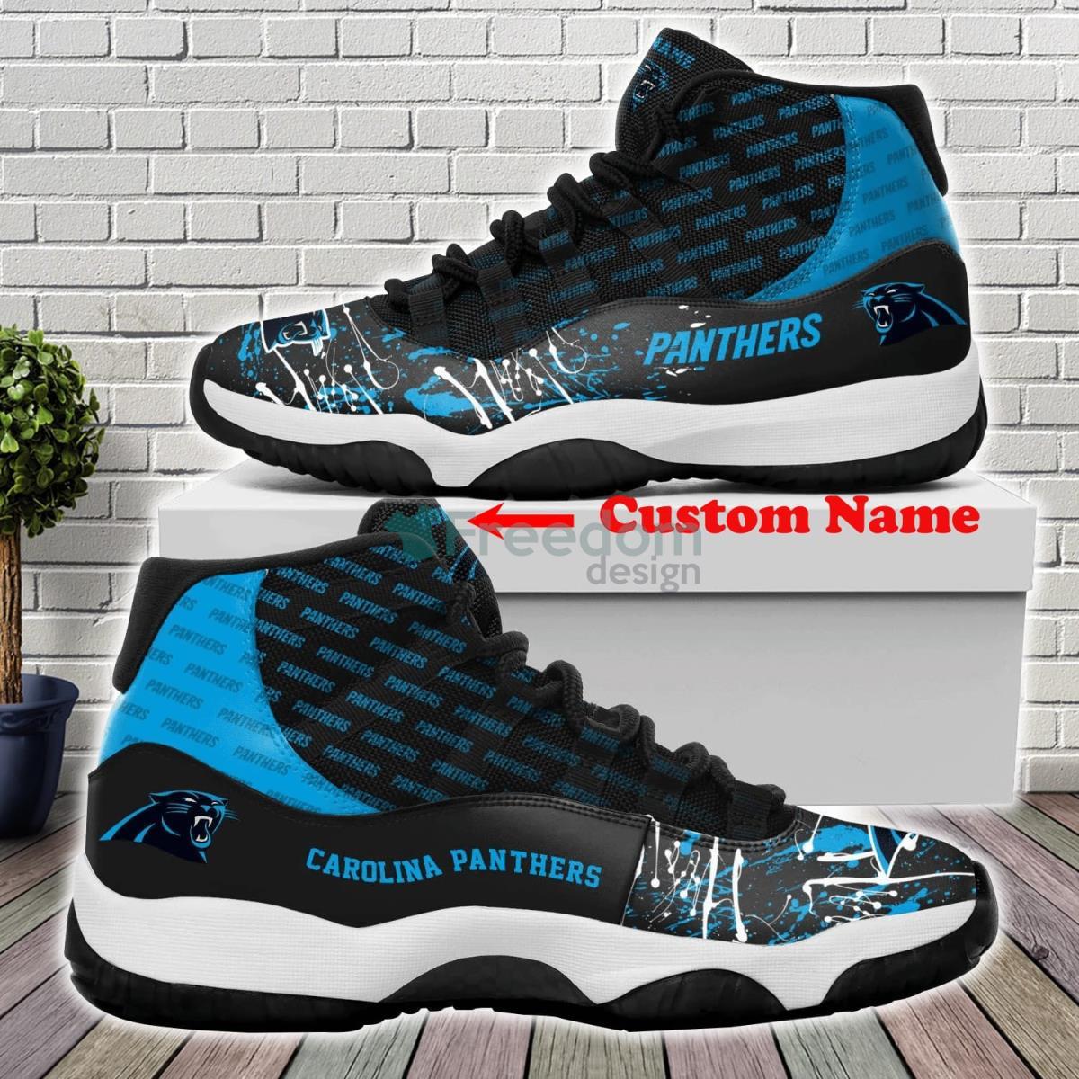 Carolina Panthers Air Jordan 11 Shoes Custom Name Shoes Product Photo 1