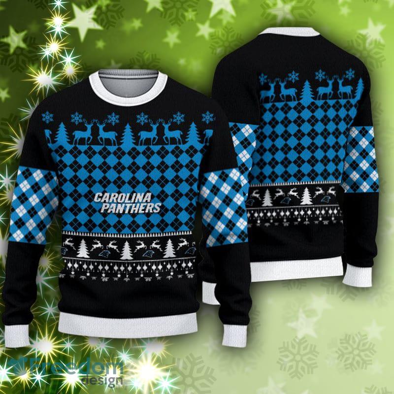 Carolina Panthers Pattern Ugly Christmas Sweater Gift - Freedomdesign