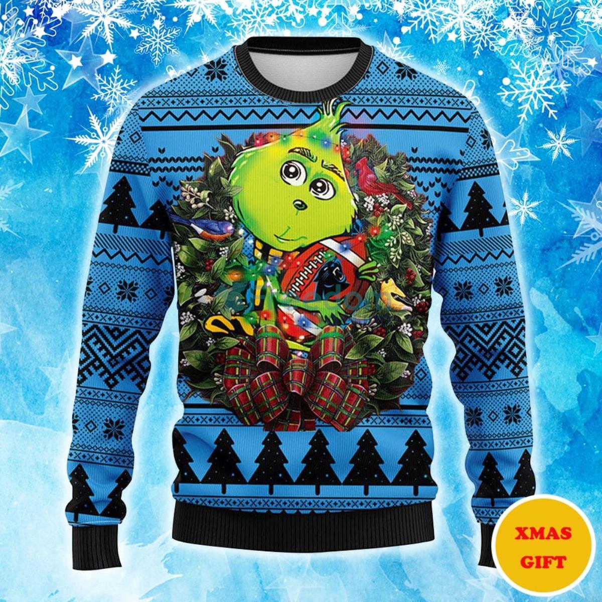 Carolina Panthers Pattern Ugly Christmas Sweater Gift - Freedomdesign