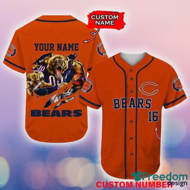 NFL Chicago Bears Custom Name And Number Ball Fire Baseball Jersey Shirt -  Beuteeshop