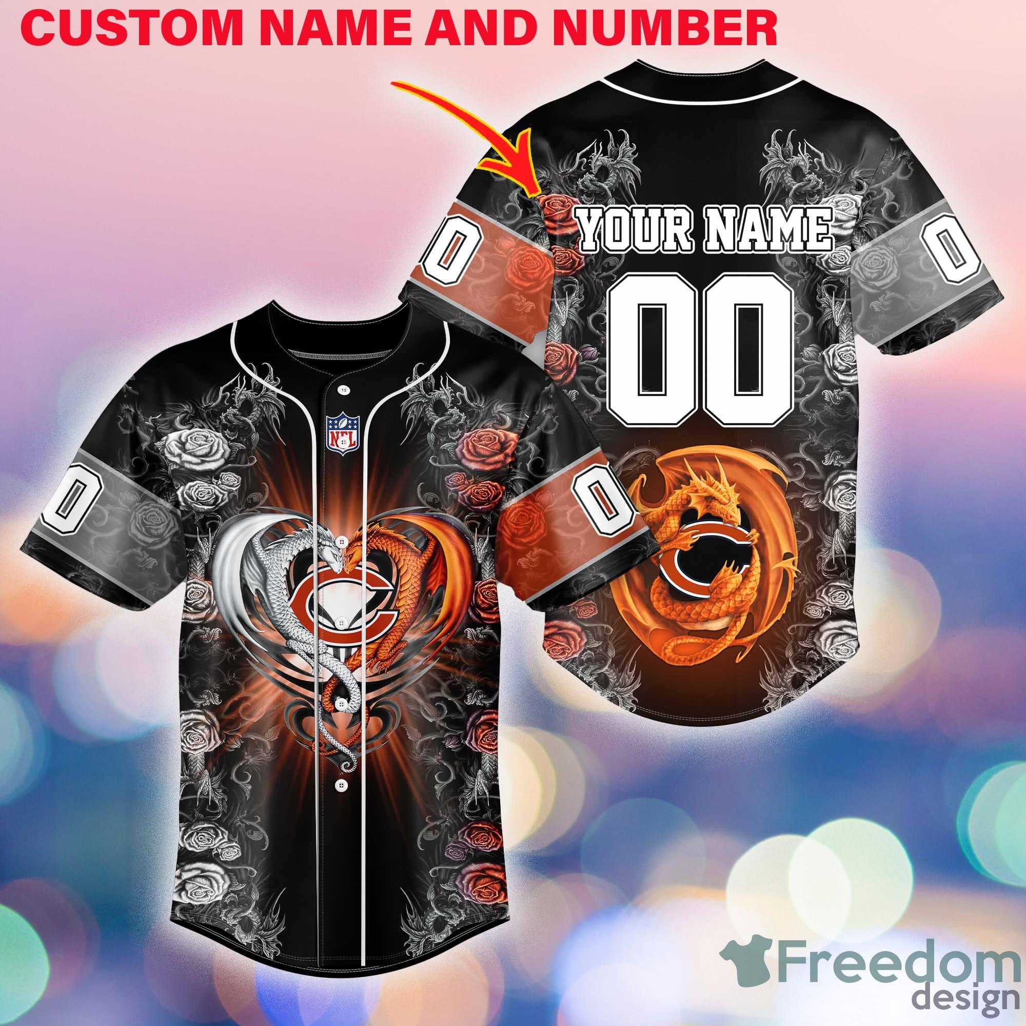 Chicago Bears-NFL BASEBALL JERSEY CUSTOM NAME AND NUMBER Best Gift