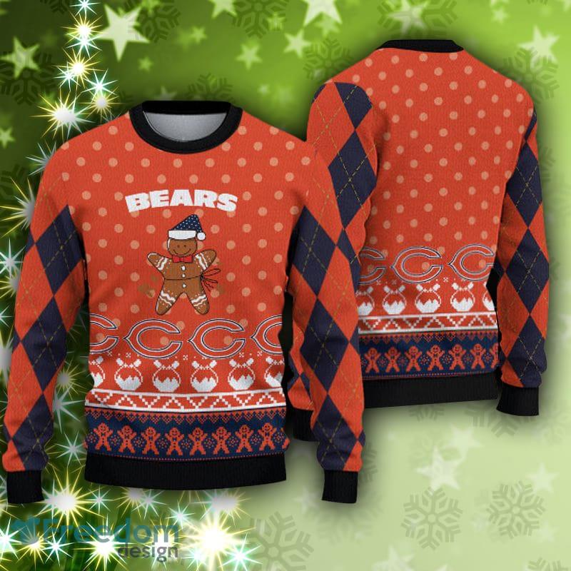 Chicago Bears Deer Funny Ugly Christmas Sweater 3D Gift For Fans