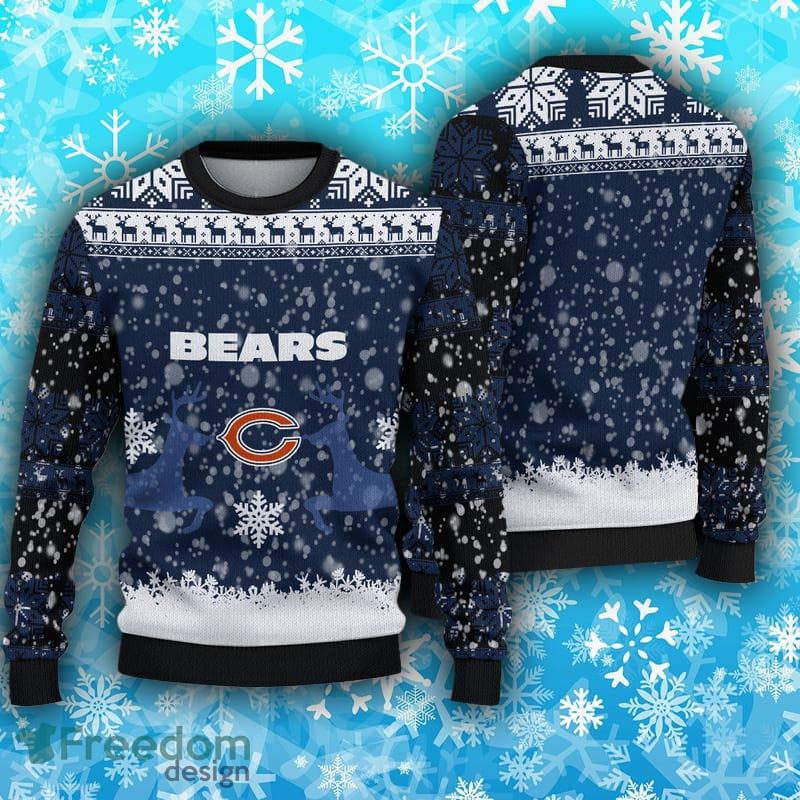 Chicago Bears Fans Reindeer Pattern Ugly Christmas Sweater Gift -  Freedomdesign