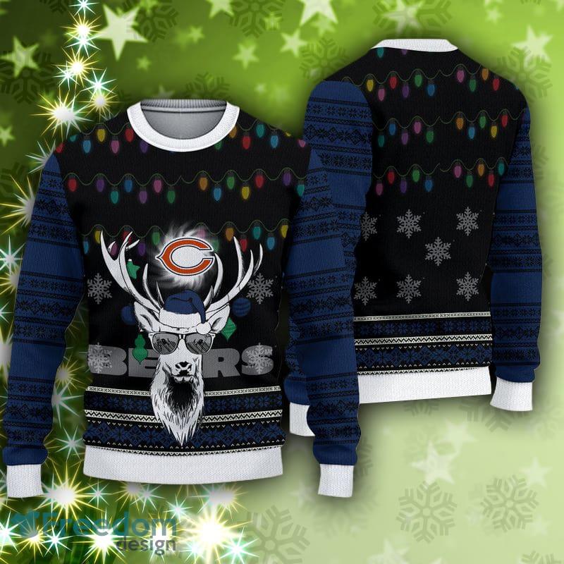 Chicago Bears Fans Reindeer Pattern Ugly Christmas Sweater Gift -  Freedomdesign