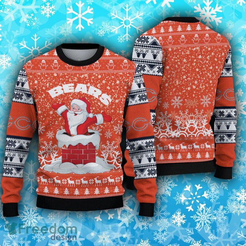 Chicago Bears Christmas Funny Santa Claus Pattern Ugly Christmas Sweater  Christmas Gift For Family - YesItCustom