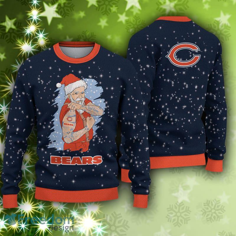Miami Dolphins Fans Santa Claus Tattoo Ugly Christmas Sweater Gift - teejeep