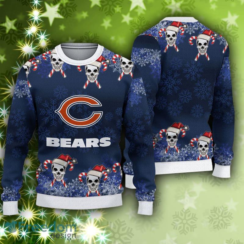 Chicago Bears Snowflake Christmas Pullover Ugly Christmas Sweater 3D Gift  For Fans