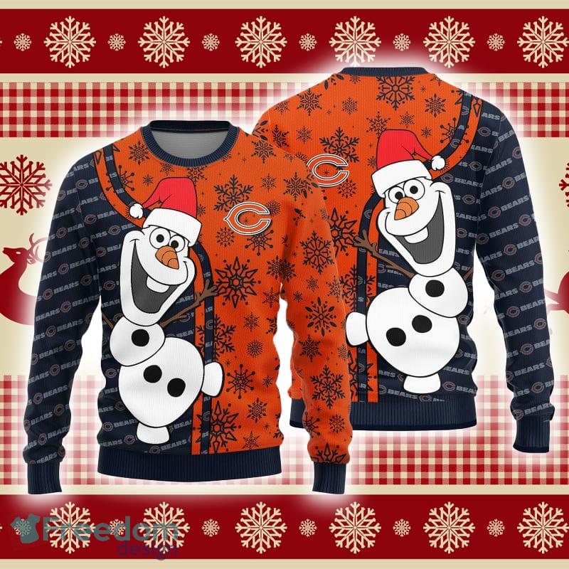 Chicago Bears Olaf Teams Funny Knitted Sweater For Christmas - Freedomdesign