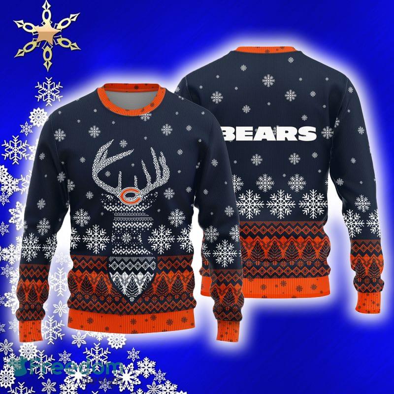 Men's Chicago Bears NFL Team Apparel Festive Knit Pullover Sweater