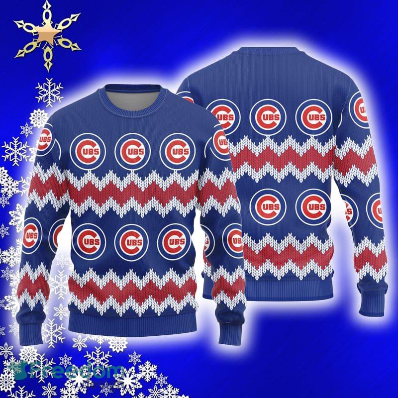 Chicago Cubs MLB Baseball Knit Pattern Ugly Christmas Sweater