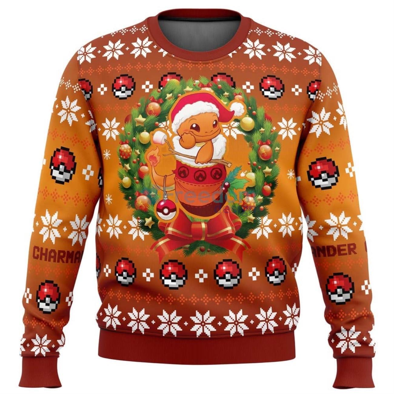 Christmas Charmander Pokemon Christmas Knitted Sweater Product Photo 1