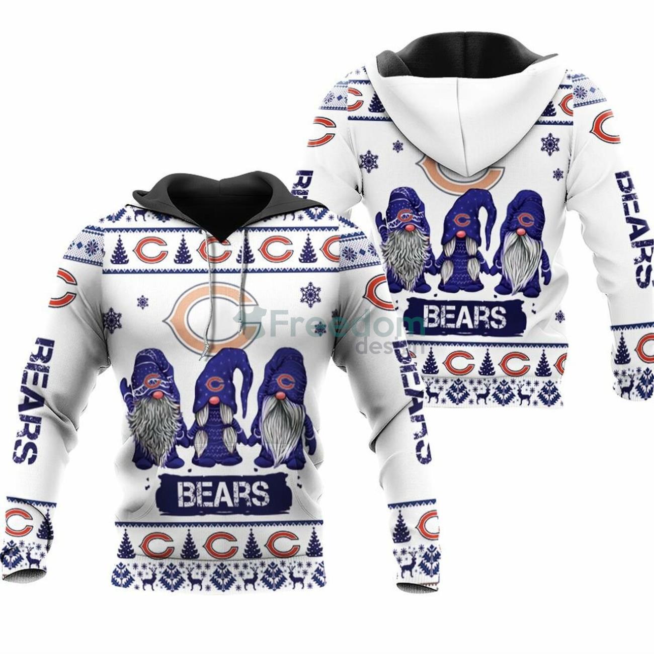 Christmas Gnomes Chicago Bears Ugly Sweatshirt Christmas 3D Hoodie Dress