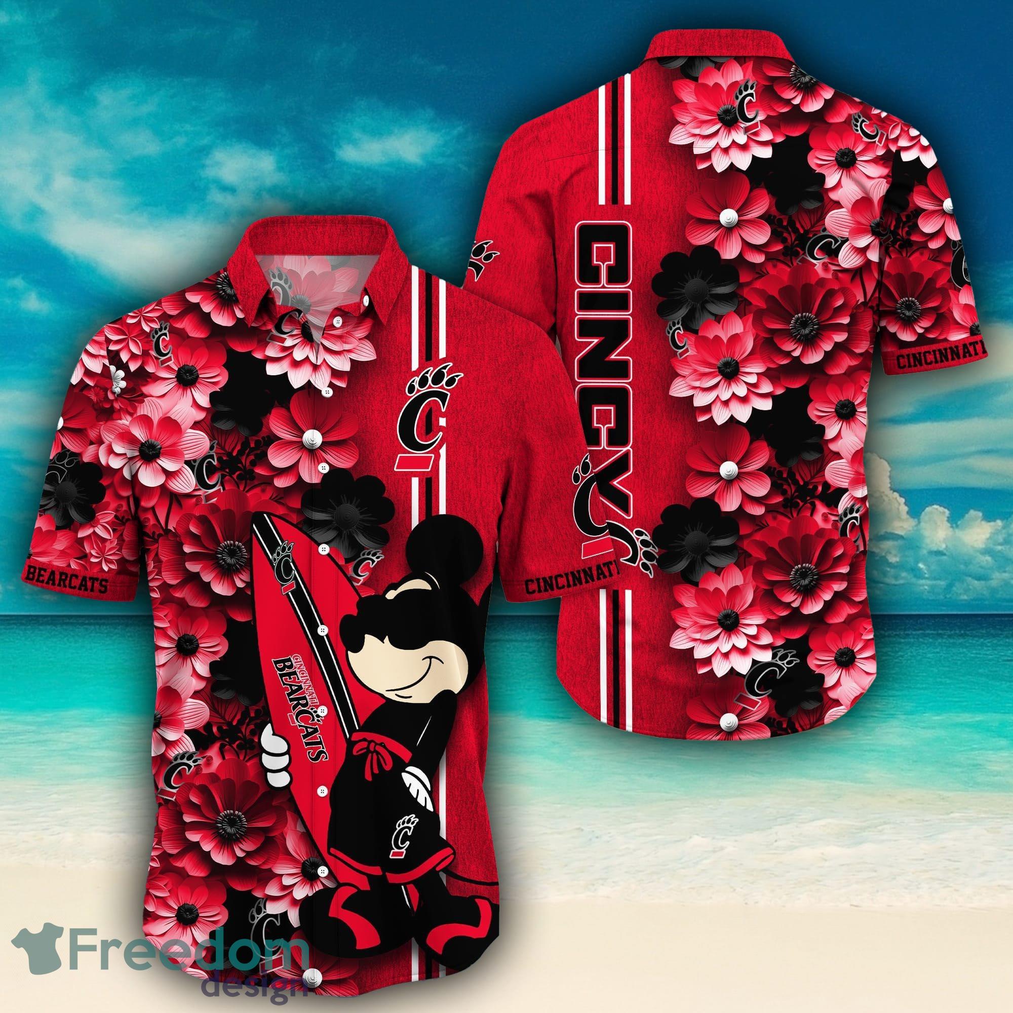 Carolina Panthers Surfboard Parttern Mickey Mouse Flower Hawaiian Shirt -  Freedomdesign