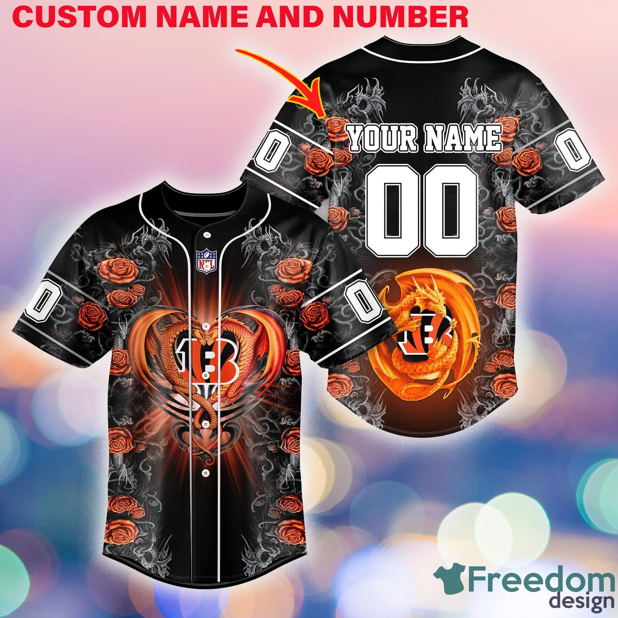 Cincinnati Bengals Personalized Name & Number NFL Dragon Baseball