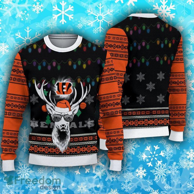 Cincinnati Bengals Dog Family Holiday Ugly Sweater, Size: S