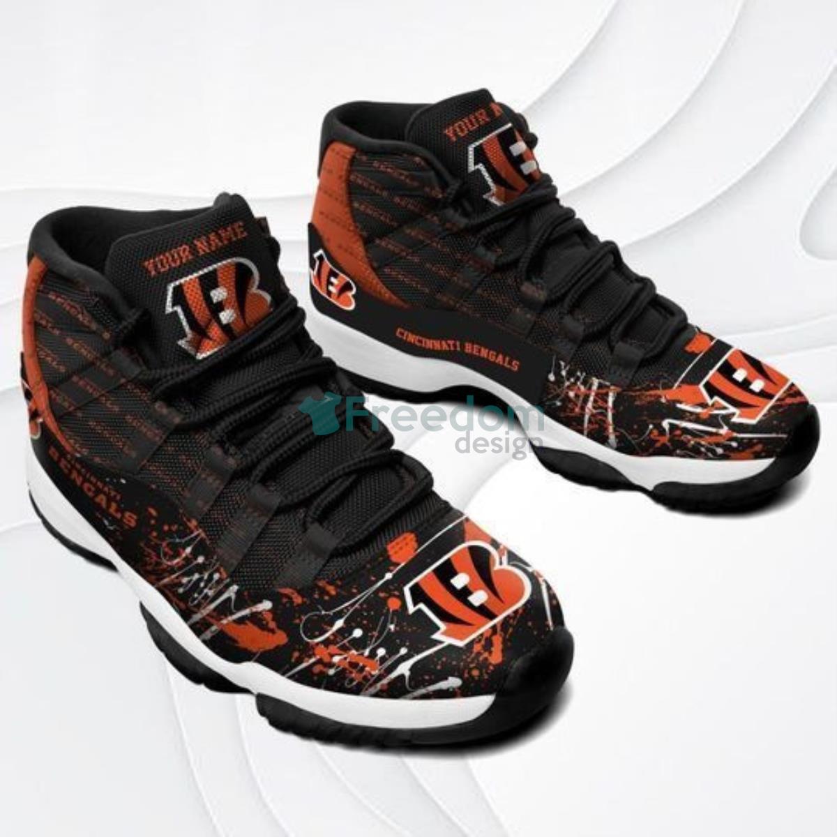 Cincinnati Bengals Letters Air Jordan 11 Shoes Custom Name Shoes Product Photo 2