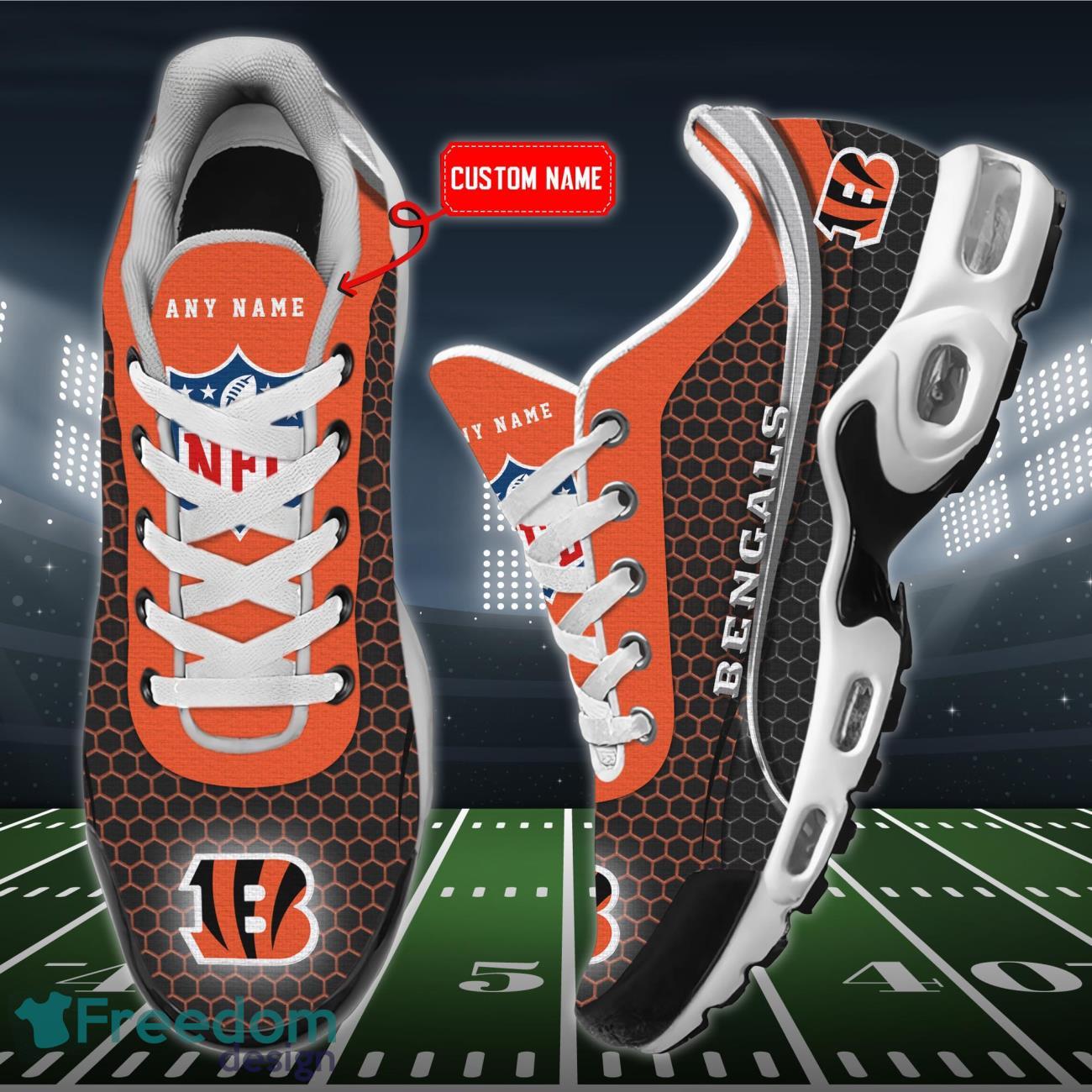 Cincinnati Bengals NFL Air Cushion Sports Shoes Custom Name Product Photo 2
