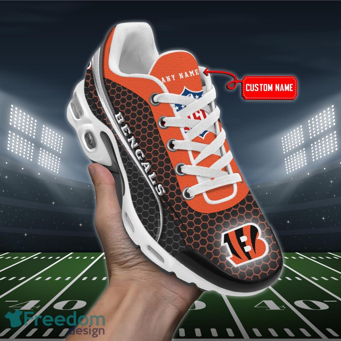 Cincinnati Bengals NFL Air Cushion Sports Shoes Custom Name Product Photo 1
