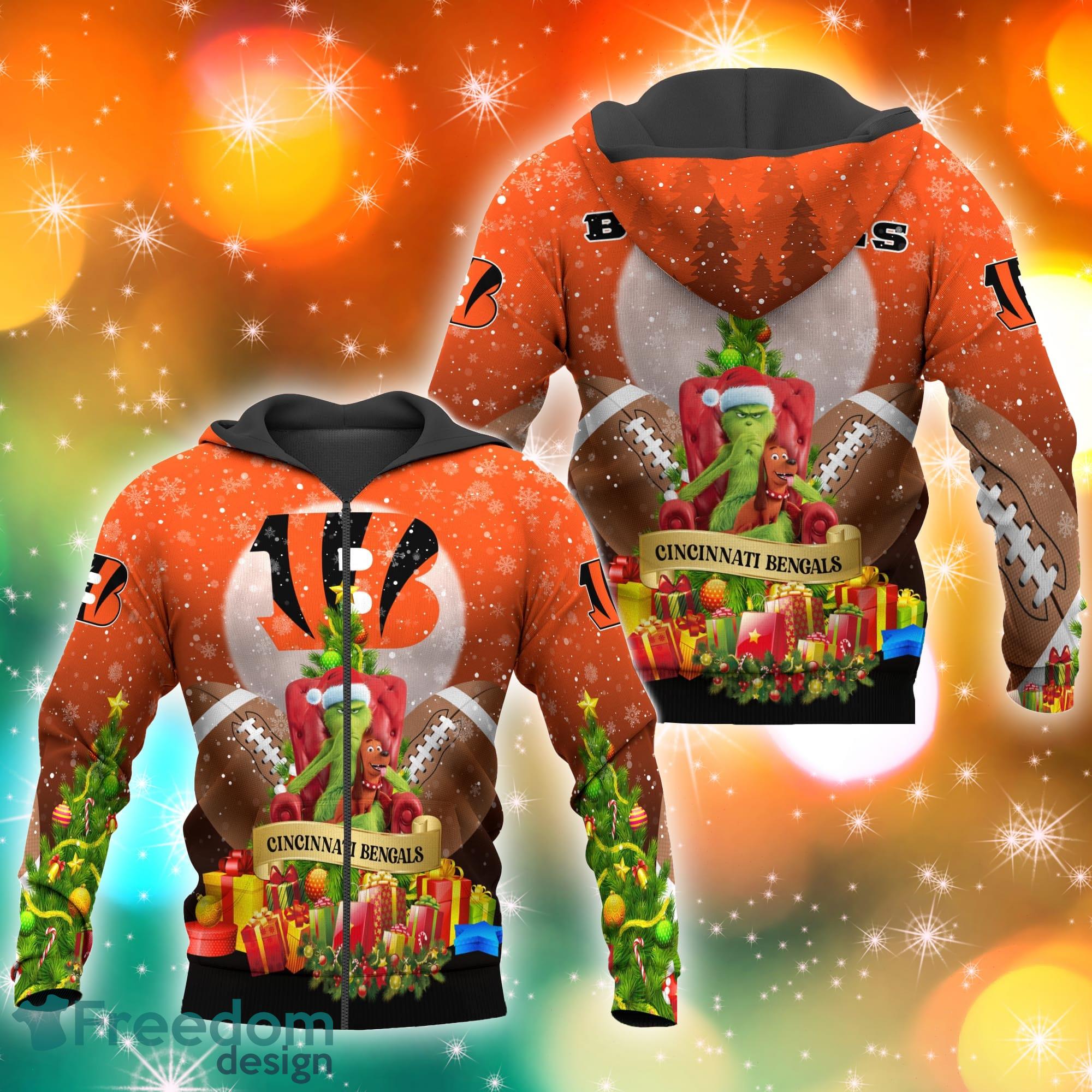 Cincinnati Bengals NFL Grinch Christmas Tree 3D Hoodie Pullover Prints -  Freedomdesign