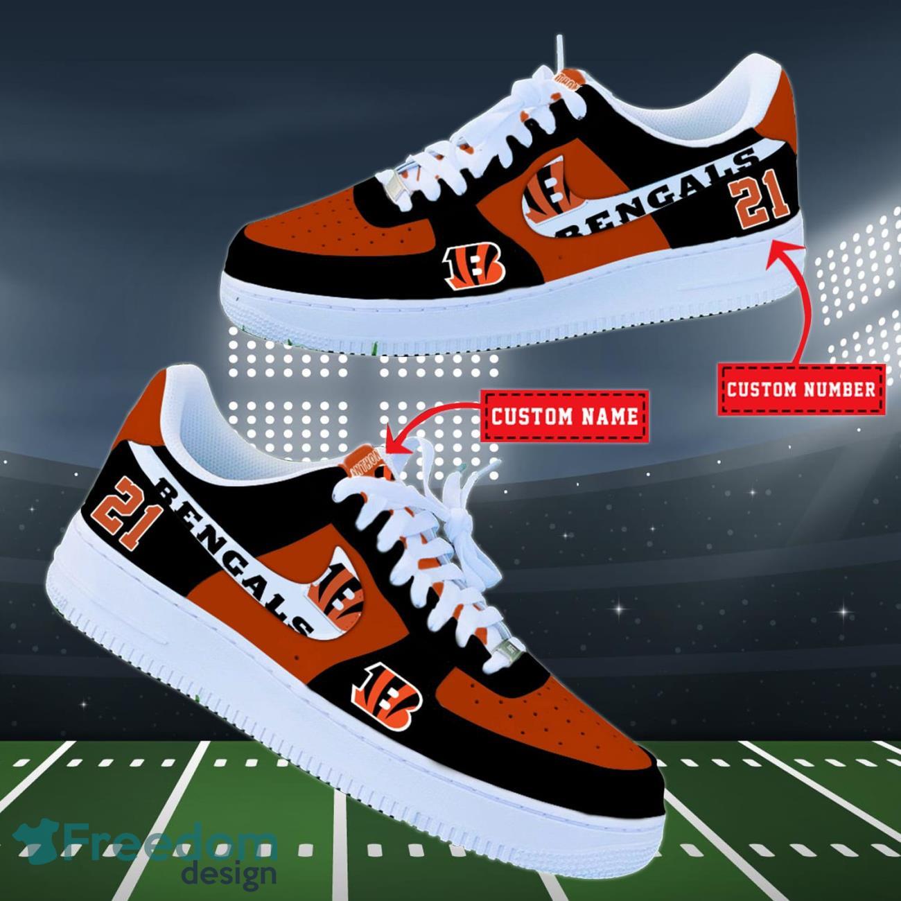 Cincinnati Bengals NFL Personalized Air Force Shoes Custom Name Product Photo 2