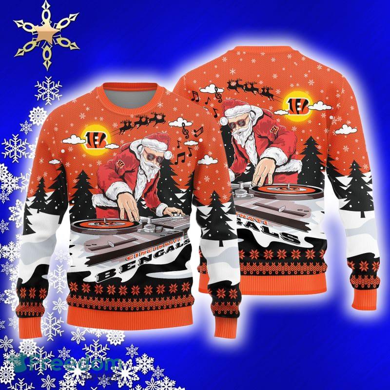 Cincinnati Bengals Fans Santa Claus Pattern Ugly Christmas Sweater Gift -  Limotees