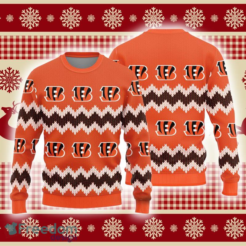 Cincinnati Bengals Logo Knitted Funny DJ Santa Ugly Christmas Sweater -  Banantees