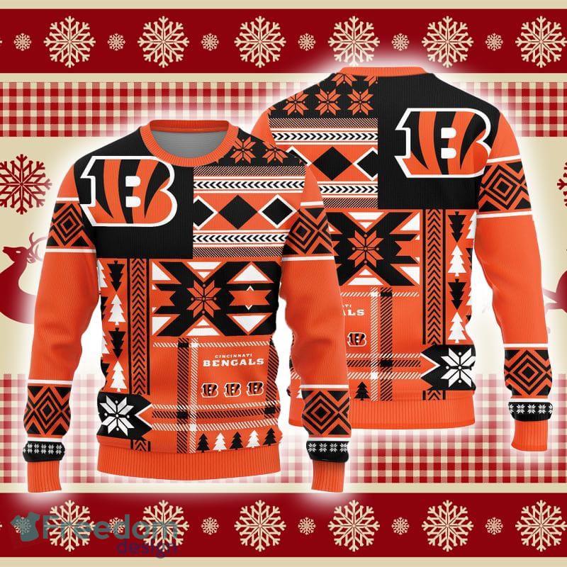 Cincinnati Bengals Teams Ball Snowfalke Pattern Knitted Sweater For  Christmas - Limotees