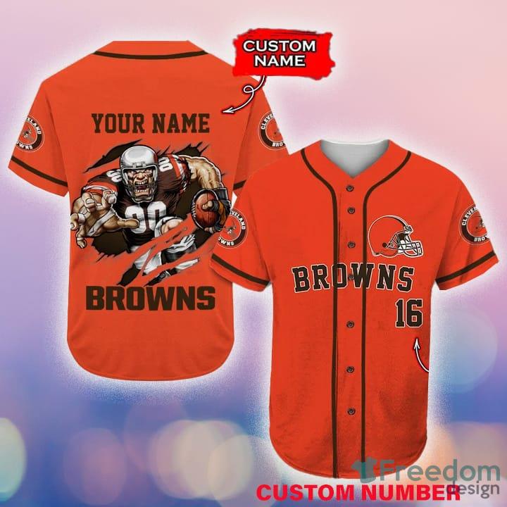 Cleveland Browns Personalized NFL Team Baseball Jersey Shirt - Owl