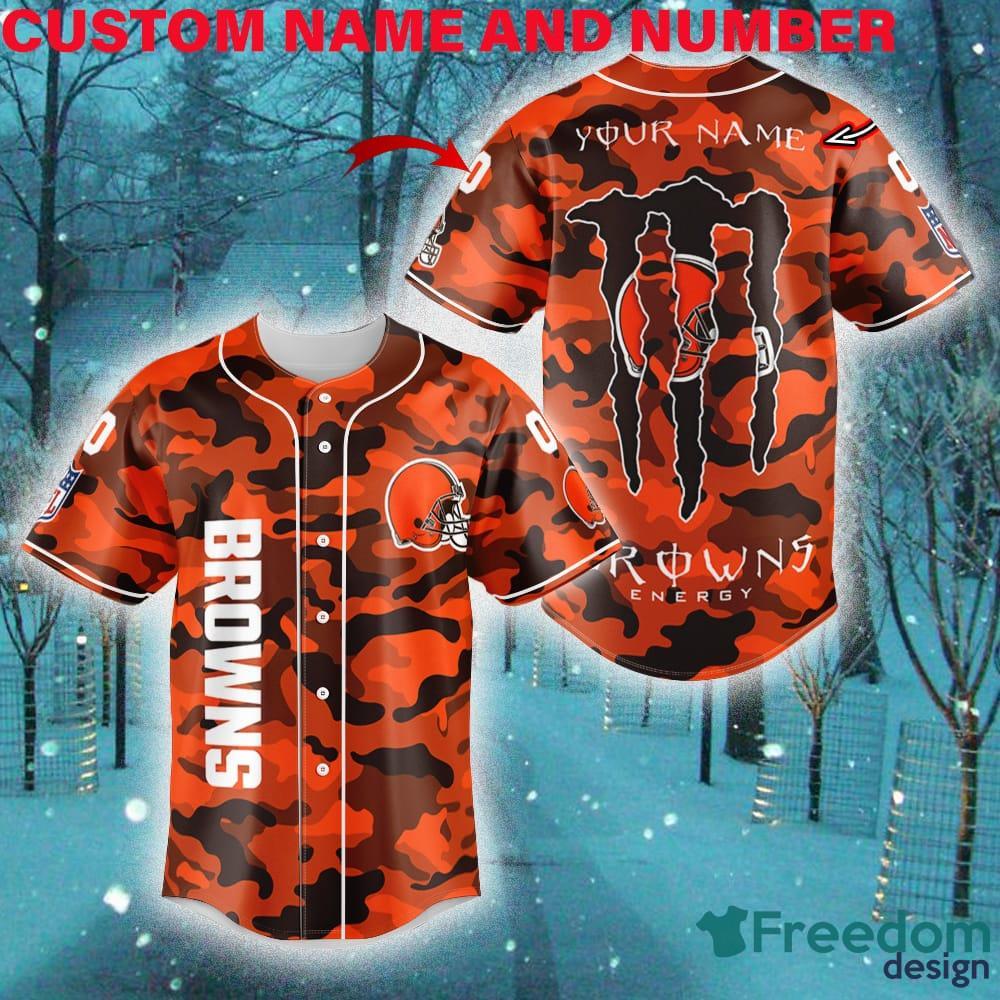 Cleveland Browns Camo Custom Personalized Baseball Jersey - T