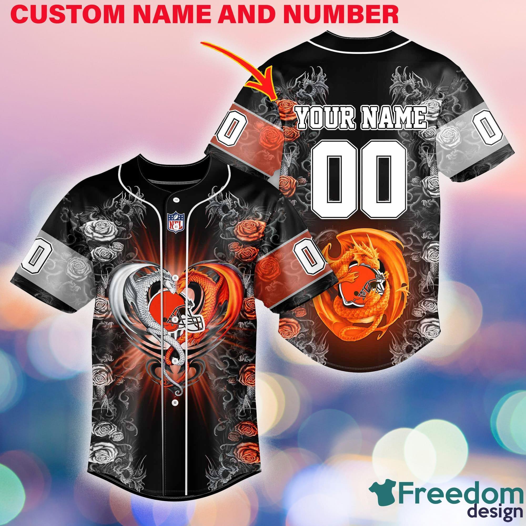 Cleveland Browns Baseball Jersey Shirt NFL Fan Gifts Custom Name For Men  And Women - Freedomdesign