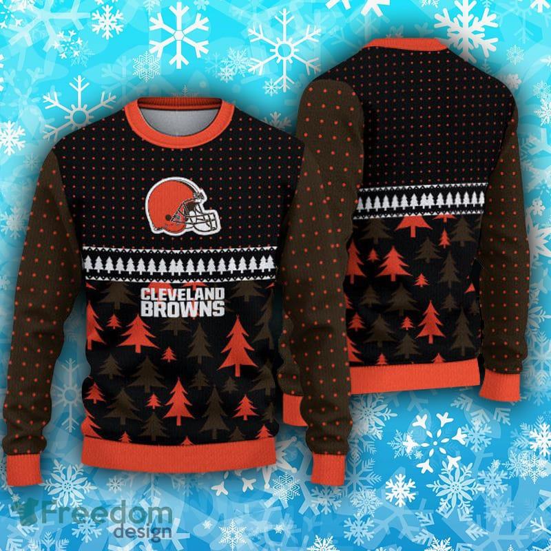 Cleveland Browns Fans Pattern Nutcracker Knitted Christmas Sweater