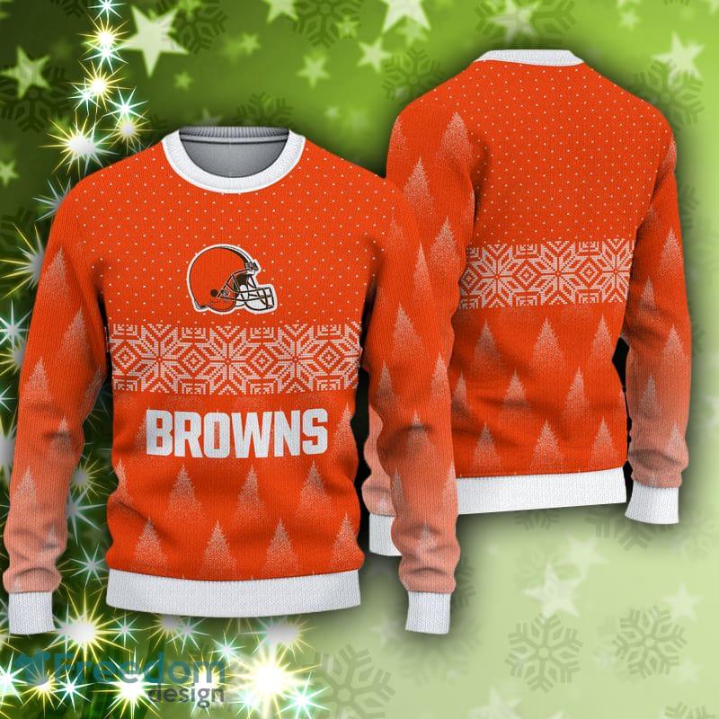 Cleveland Browns Custom Name Ugly Xmas Wool Knitted Sweater